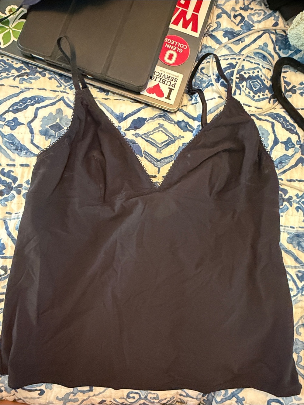 BDG Black Lace-Edge Cami